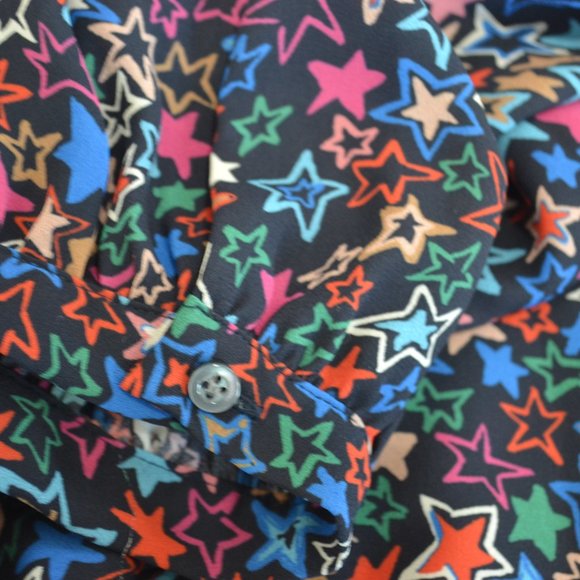 J. Crew Jacuzzi Sexy Girly One-Shoulder Top In Kaleidoscope Star Print N… - Picture 7 of 12